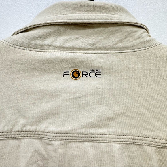 Men's Fire Resistant Long Sleeve Button Down Collar Shirt Khaki, XXL Carhartt - Picture 4 of 6